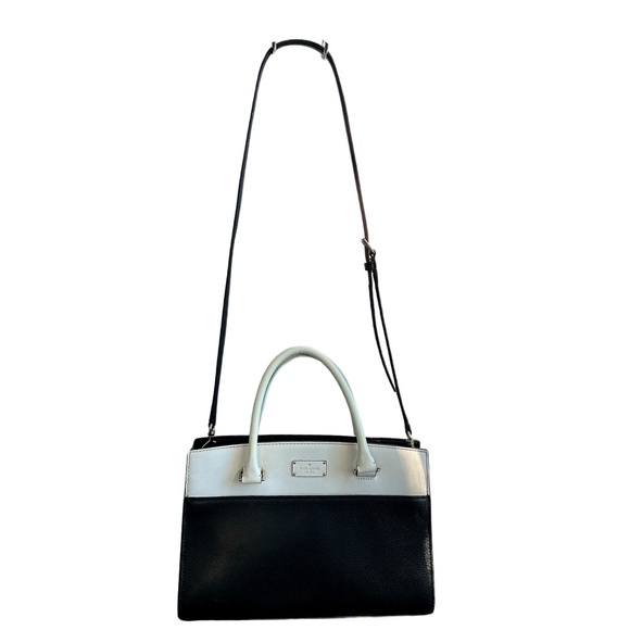 Vintage KATE SPADE Satchel Tote Shoulder Crossbody Bag Leather Black Medium - Picture 5 of 7